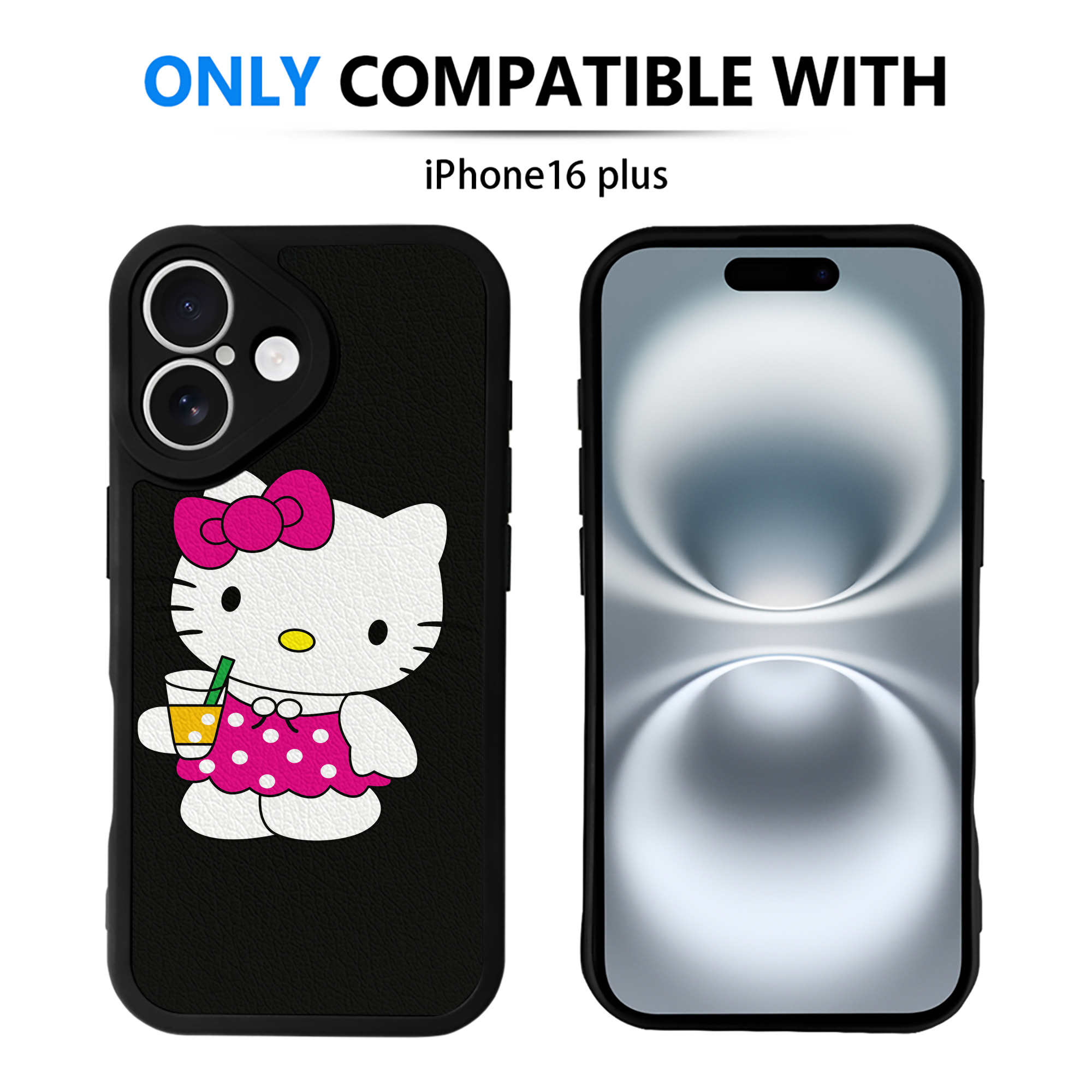 （画像用） Hello Kitty ハローキティ 【iPhone 16シリーズ対応】シリコンスマホケース（レザー調） 材質：シリコン